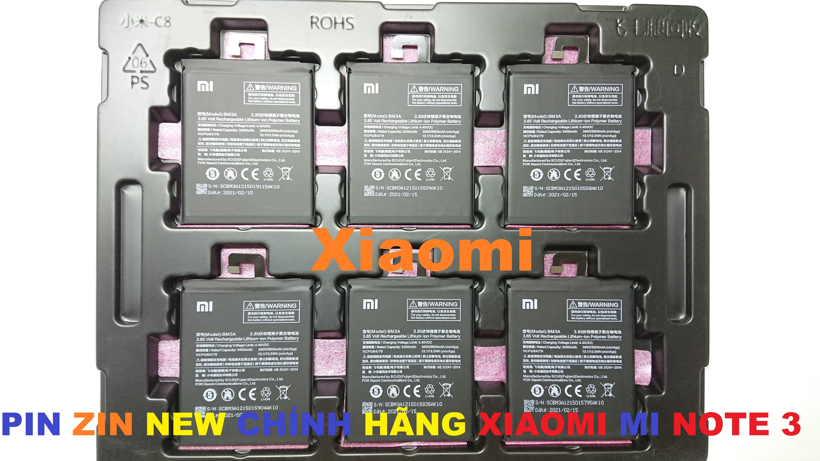 PIN ZIN NEW CHÍNH HÃNG XIAOMI MI NOTE 3-BM3A