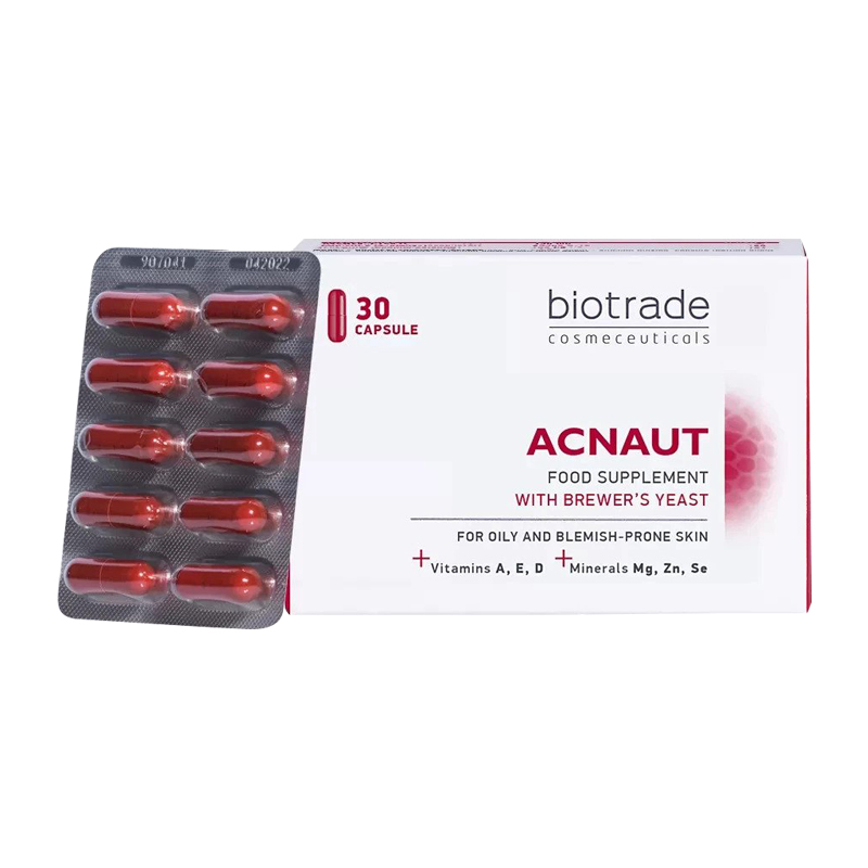 Viên uống ngừa mụn, kiềm dầu Biotrade Acnaut Food Supplement