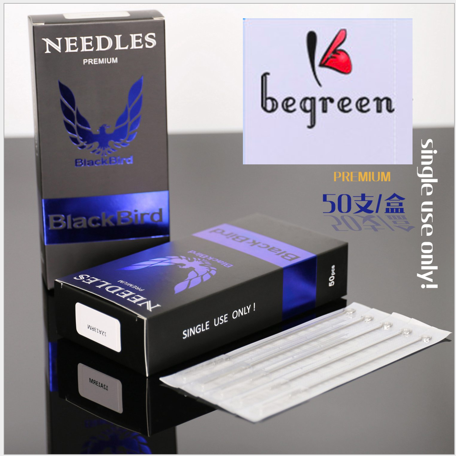 Kim Xăm Tiệt Trùng Sử Dụng 1 Lần Cho Xăm, 1 hộp 50 chiếc - Khách hàng chọn size