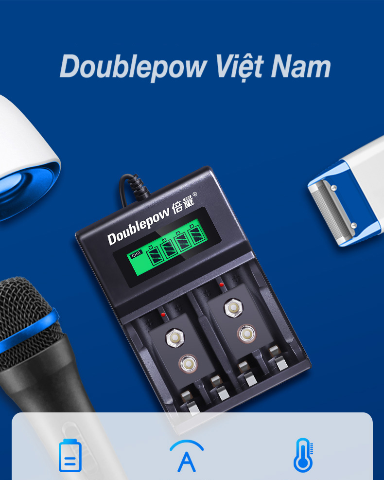 Bộ Sạc Pin AA / AAA / Pin 9V Đa Năng Doublepow UK95 1.2V