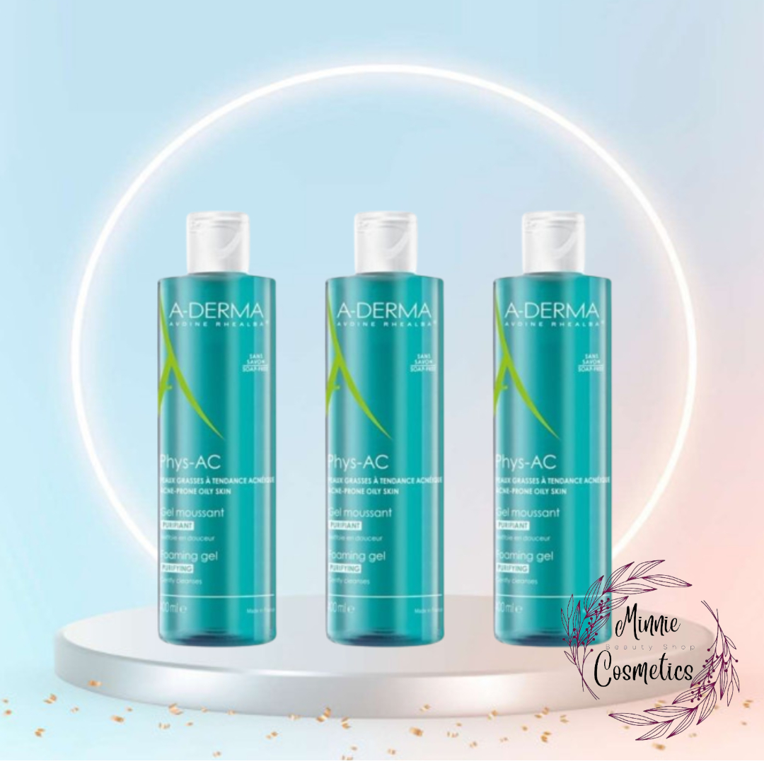 Sữa rửa mặt Aderma Phys-AC Gel Moussant Purifiant 400ml - cho da dầu mụn - Pháp