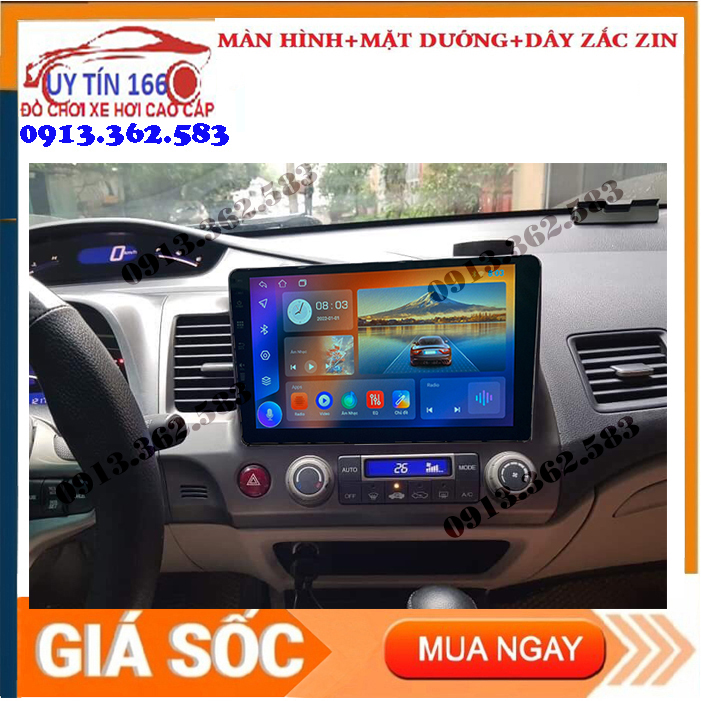 [Hỗ Trợ Lắp Đặt] SHOP UY TÍN 166 ! Bộ màn hình ANDROID OLEDPRO WIFI xe HONDA CIVIC 2006 - 2012 hệ điều hành android 10.0 XEM VIDEO, BẢN ĐỒ NAVITEL, Màn hình DVD android xe honda civic, Màn hình dvd xe civic, Màn hình xe civic