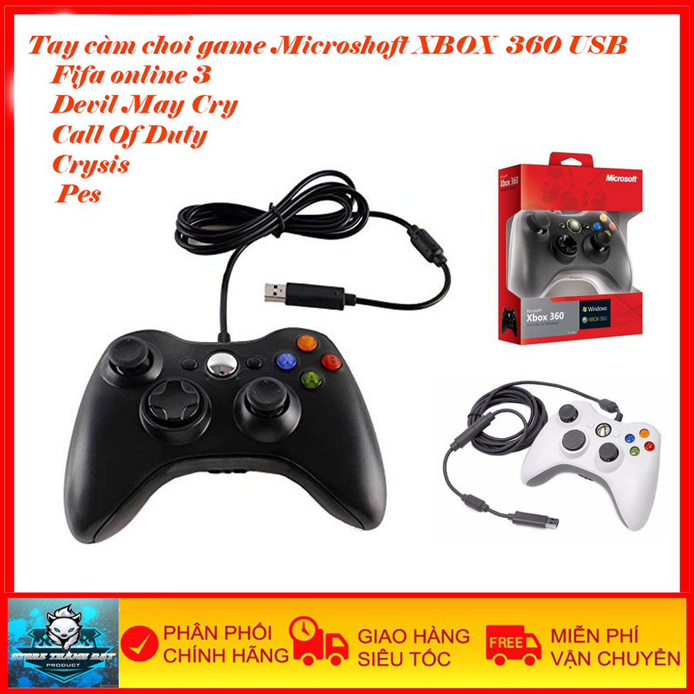 Tay Chơi Game XBOX 360 Loại Xịn Có Team Mac Chuẩn - Hỗ Trợ FullSkin PS FO FIFA Có Rung, Game PC LAPTOP SMART TV.. Bảo Hành 1 Năm