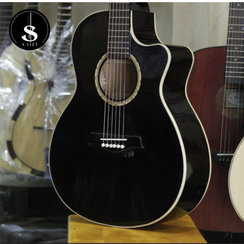 Đàn guitar acoustic màu đen ES140, Đàn guitar gỗ thịt cho người mới tập