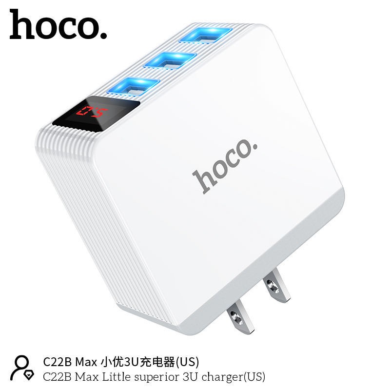 Cóc sạc nhanh 3 cổng USB 5A Hoco C22B Max