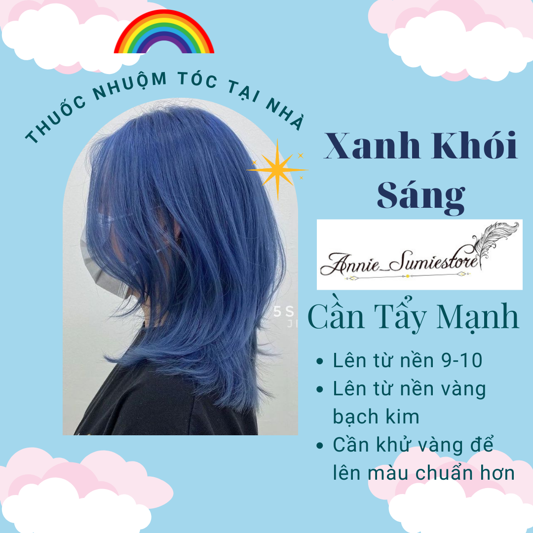 Hair dye color blue smoke light