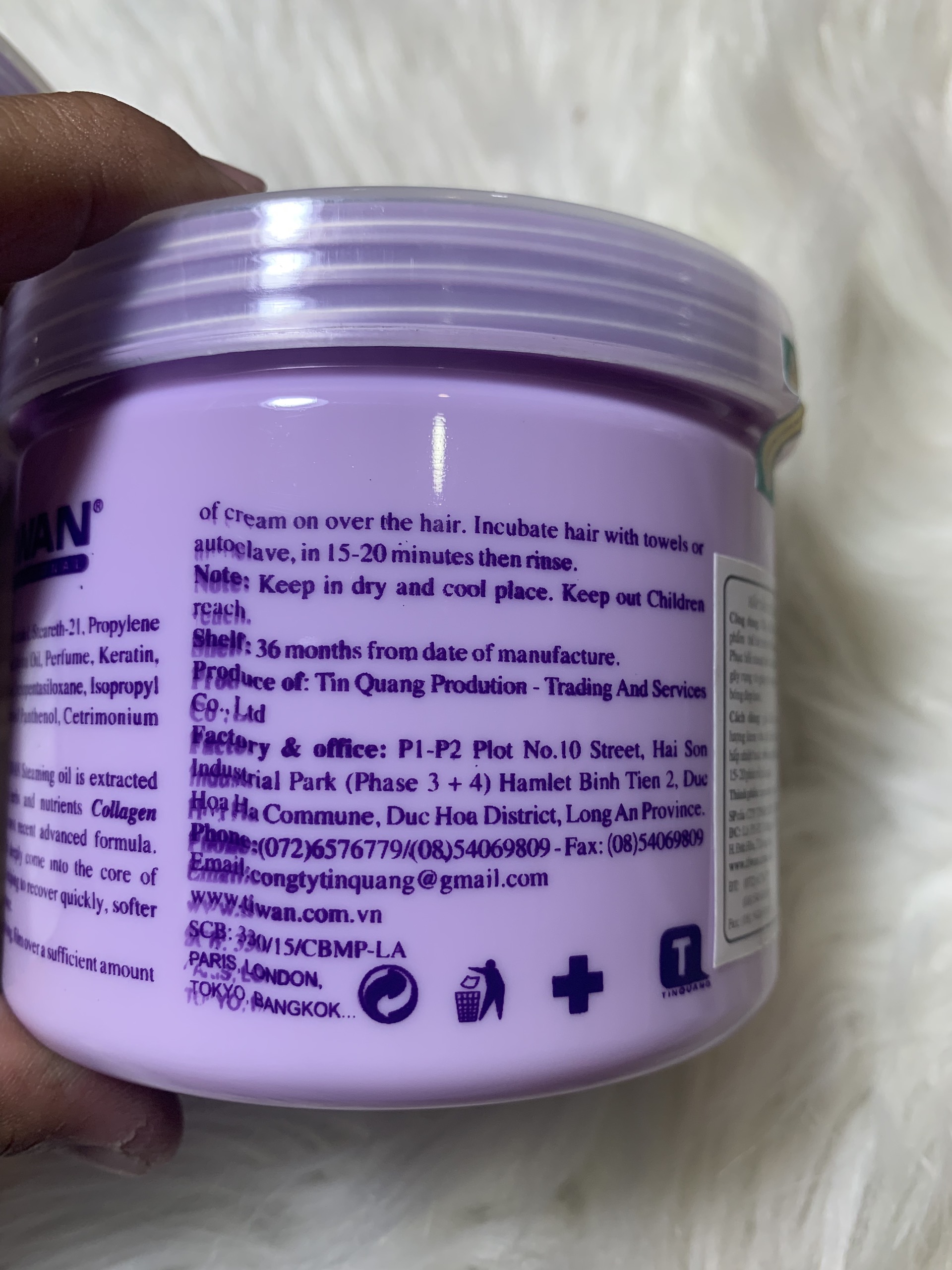 Hấp Dầu Collagen Tiwan Tím 500ml Siêu Mượt