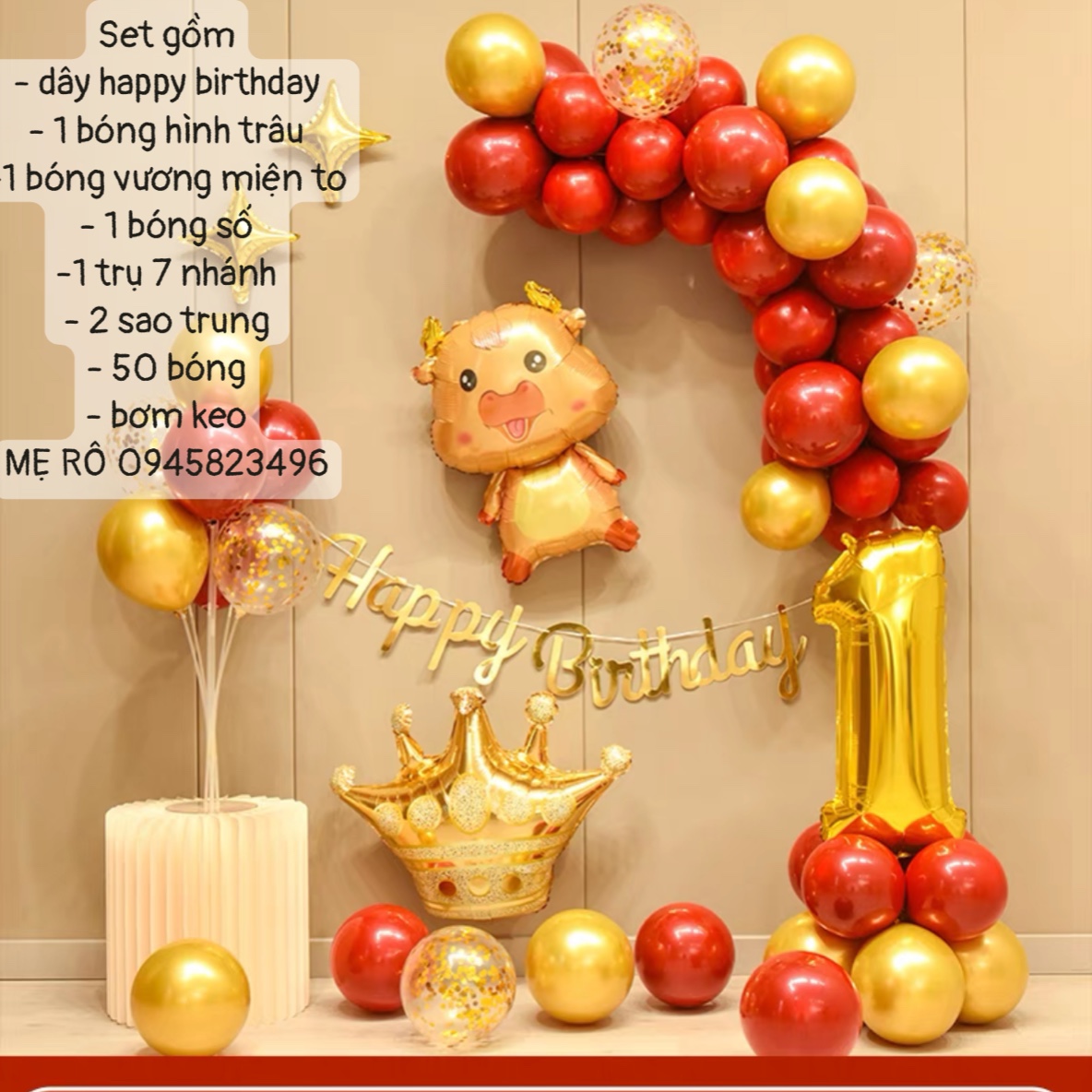 set trang trí sinh nhật tuổi trâu