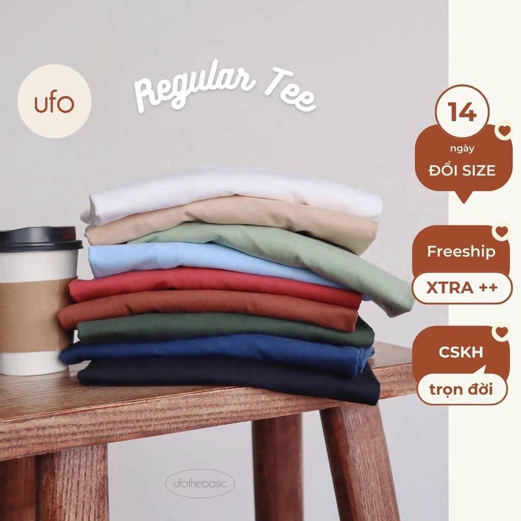 [Nhập LAZLOOK99 GIẢM 100K/500K] Áo phông nữ trơn Regular Tee form vừa chất premium cotton cao cấp co dãn - by ufo.thebasic