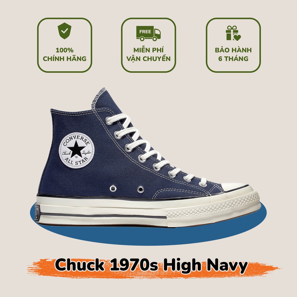 [ CHÍNH HÃNG ] giày sneaker Converse CHUCK 70S high navy