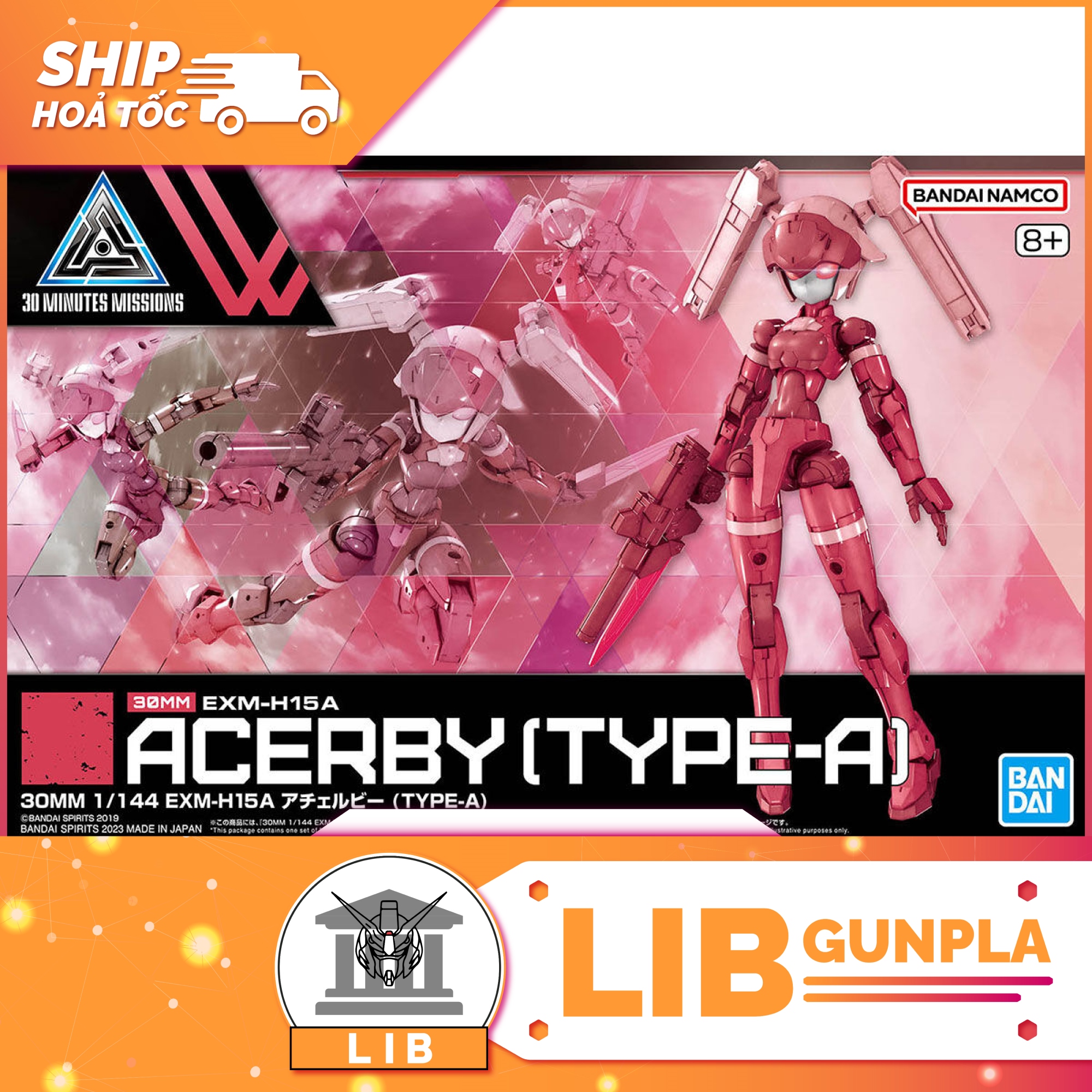 Model assembled bandai 30mm exm-h15a acerby - type a
