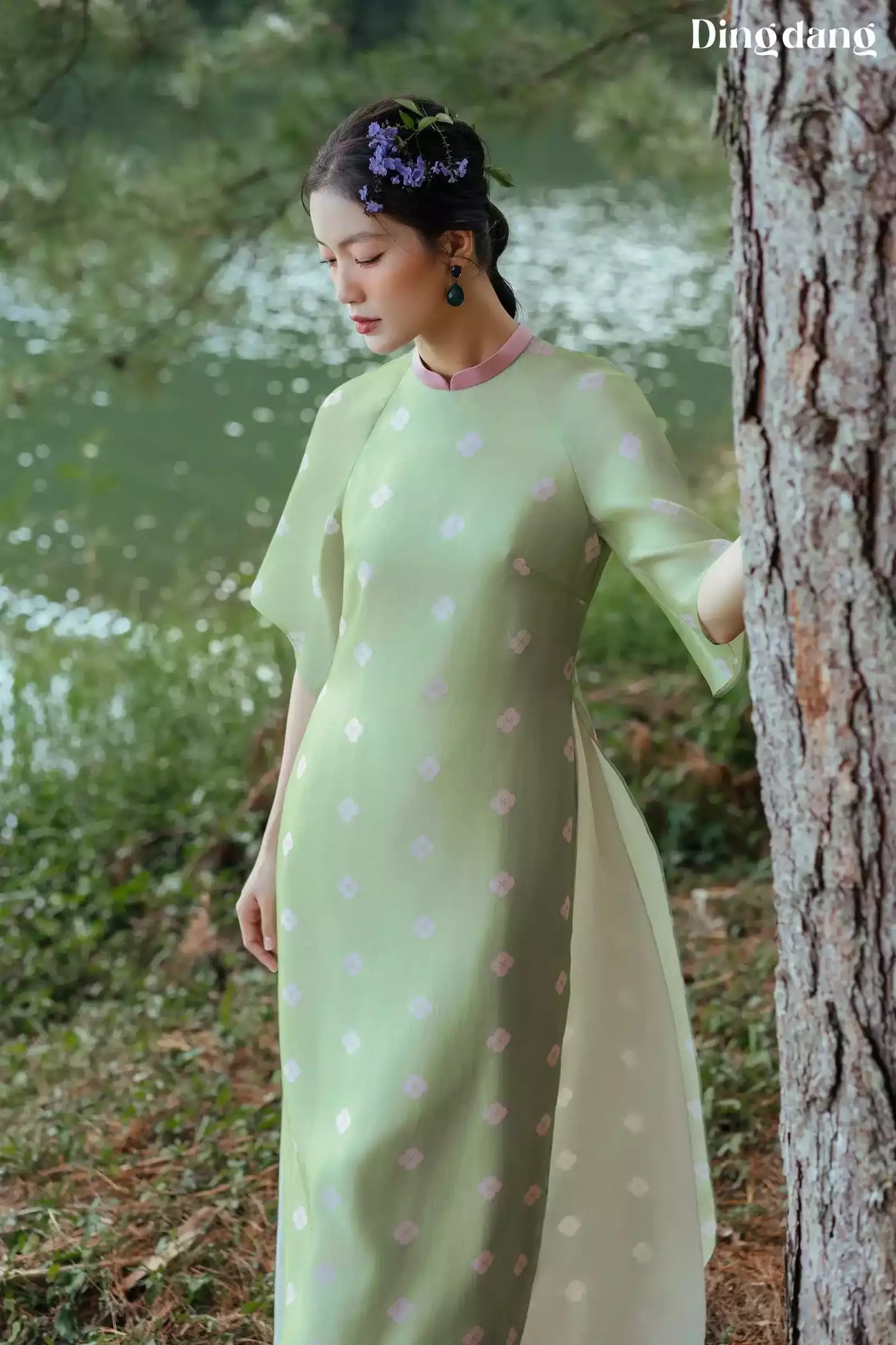Áo Dài Lấm Tấm Xanh- Đing Đang