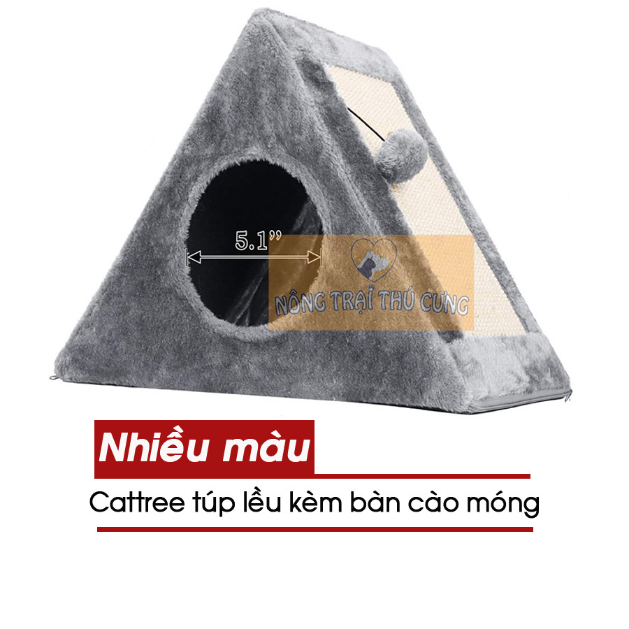 Cat tree kèm ổ nằm + bàn cào móng cho mèo - có thể gấp gọn -