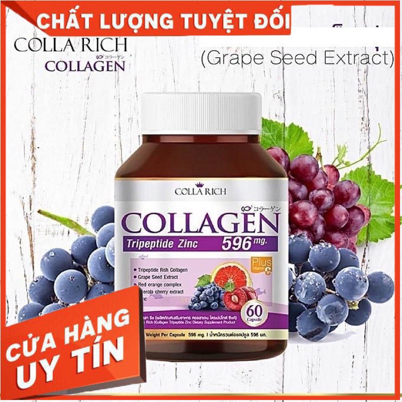 (Chính hãng) Hộp 60v Uống Trắng Da Collagen Colla Rich Thái Lan Giảm Mụn, Giảm Thâm, Trắng Da Hiệu quả