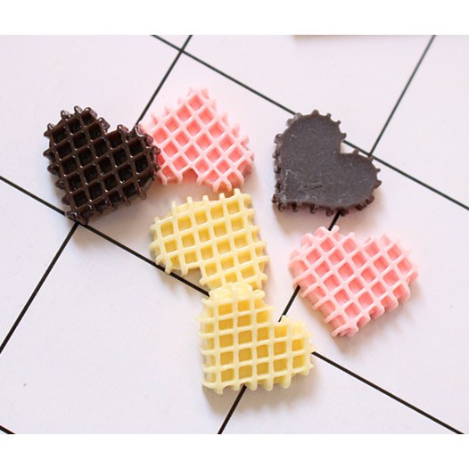 [HCM]Socola Trái Tim Lưới Phụ Kiện Trang Trí Charm Slime [1 cái ]