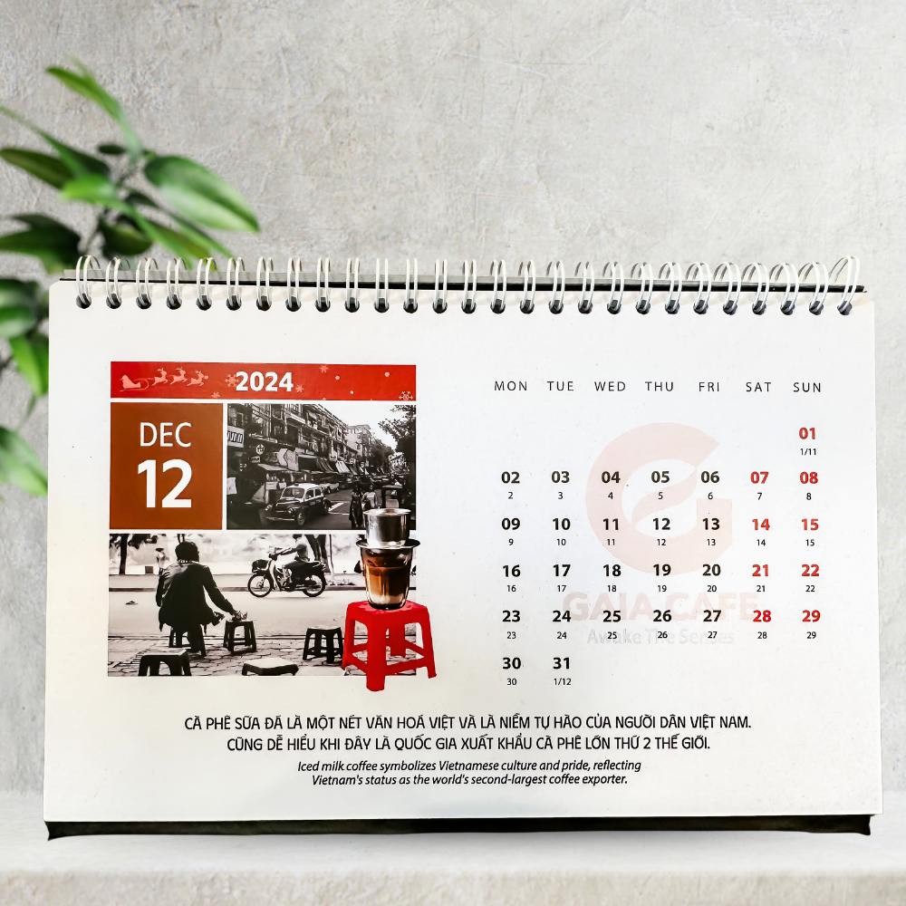 LỊCH ĐỂ BÀN 2024 GIÁP THÌN - GAIA CAFÉ