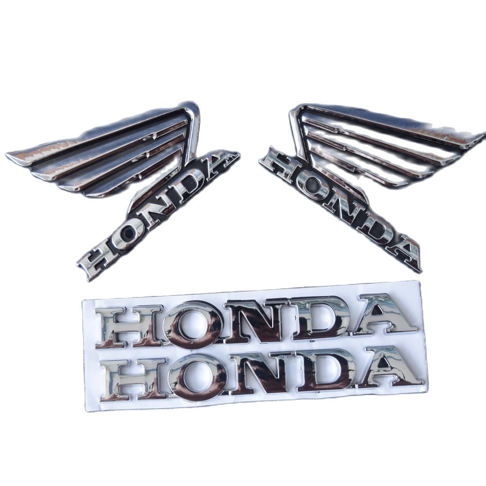 COMBO tem chữ nỗi HONDA và CÁNH CHIM  gắn các loại xe máy (màu bạc)