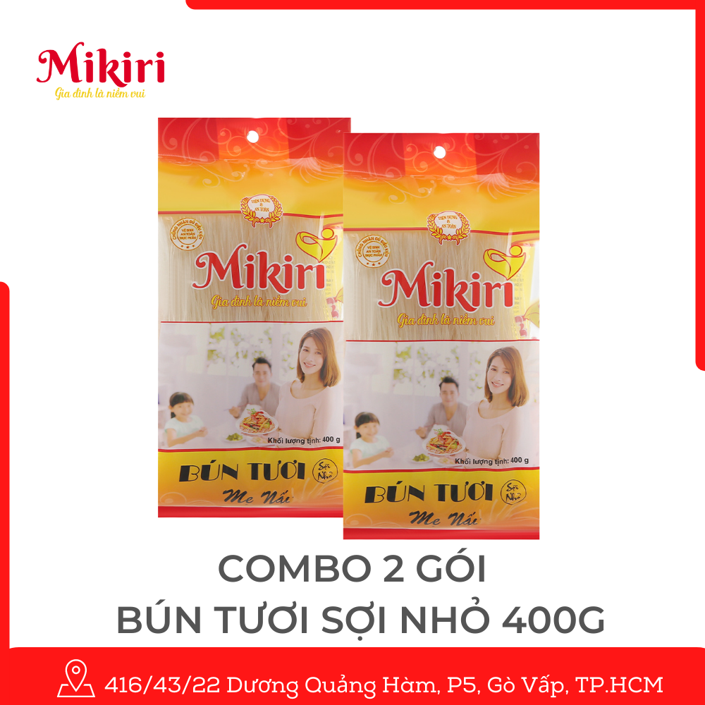 (Combo 2 gói) Bún Gạo Tươi Mikiri sợi nhỏ