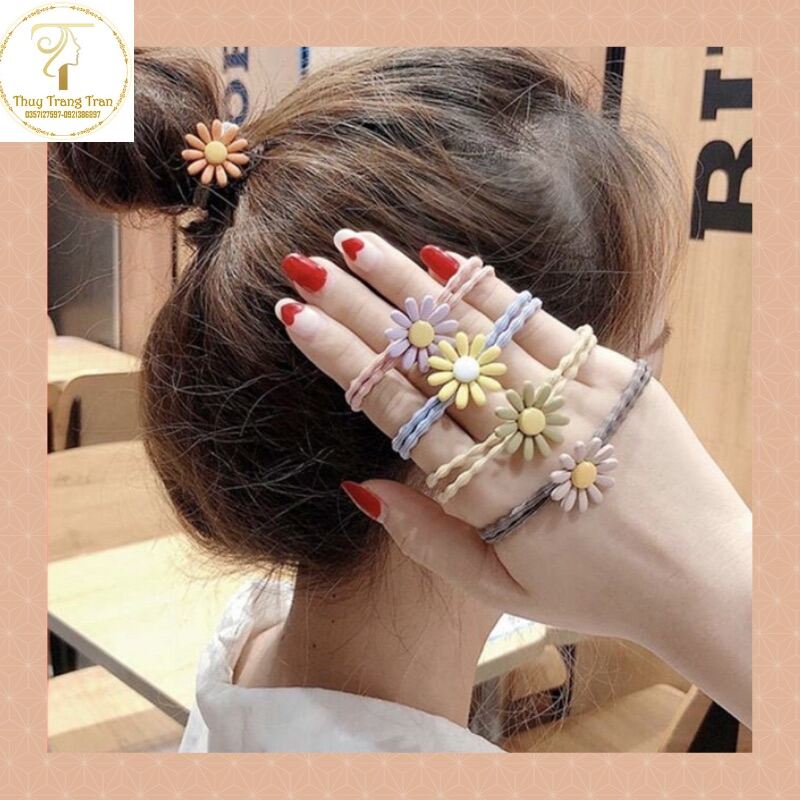 Dây Buộc Tóc Hoa Cúc Chi nhiều màu sắc