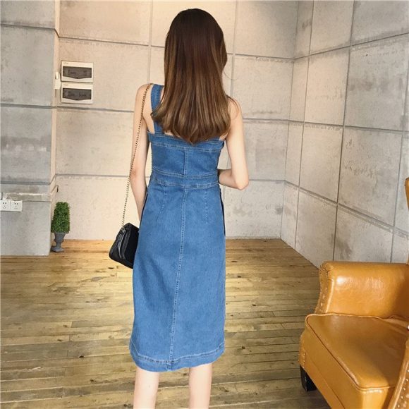 ĐẦM YẾM JEAN FORM DÀI  CÁ TÍNH D778