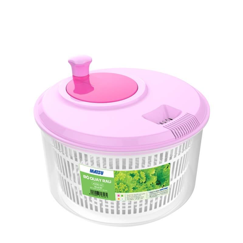 Rổ quay ráo rau cao cấp Song Long, Duy Tân Lớn - Rổ quay rau sống salad đa năng cỡ to 26cm -4.2l, sản phẩm tiện ích, vô cùng tiện dụng, rổ quay rau sống cỡ lớn, hiện đại, đa năng, tiện dụng - Giao màu ngẫu nhiên