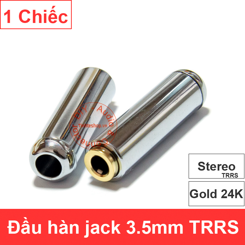 1PCS - Audio 3.5mm 4 pole TRRS solder female gold 24K OD4mm