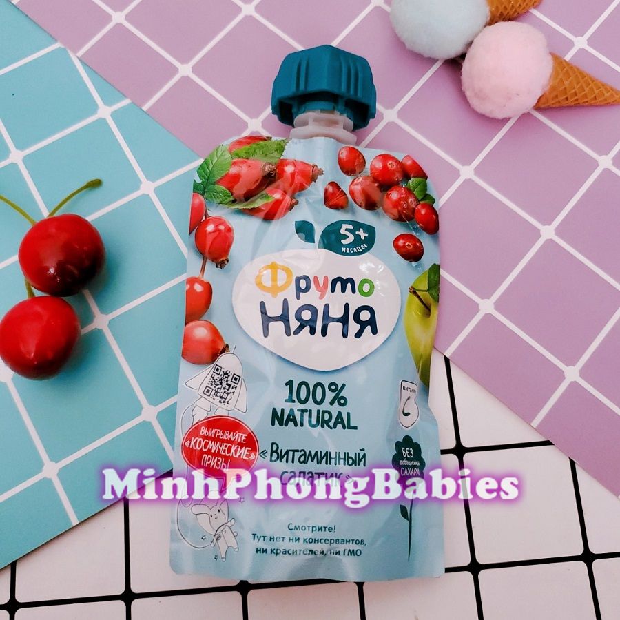 HCMTrái Cây Nghiền Fruto Vị Táo Trứng Cá Dành Cho Bé 5M+