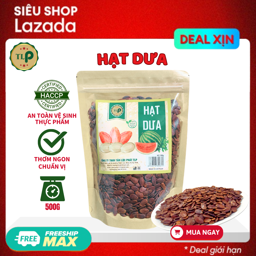 HẠT DƯA TÂN LỘC PHÁT BỊCH 500G Giòn Ngon Chắc Hạt