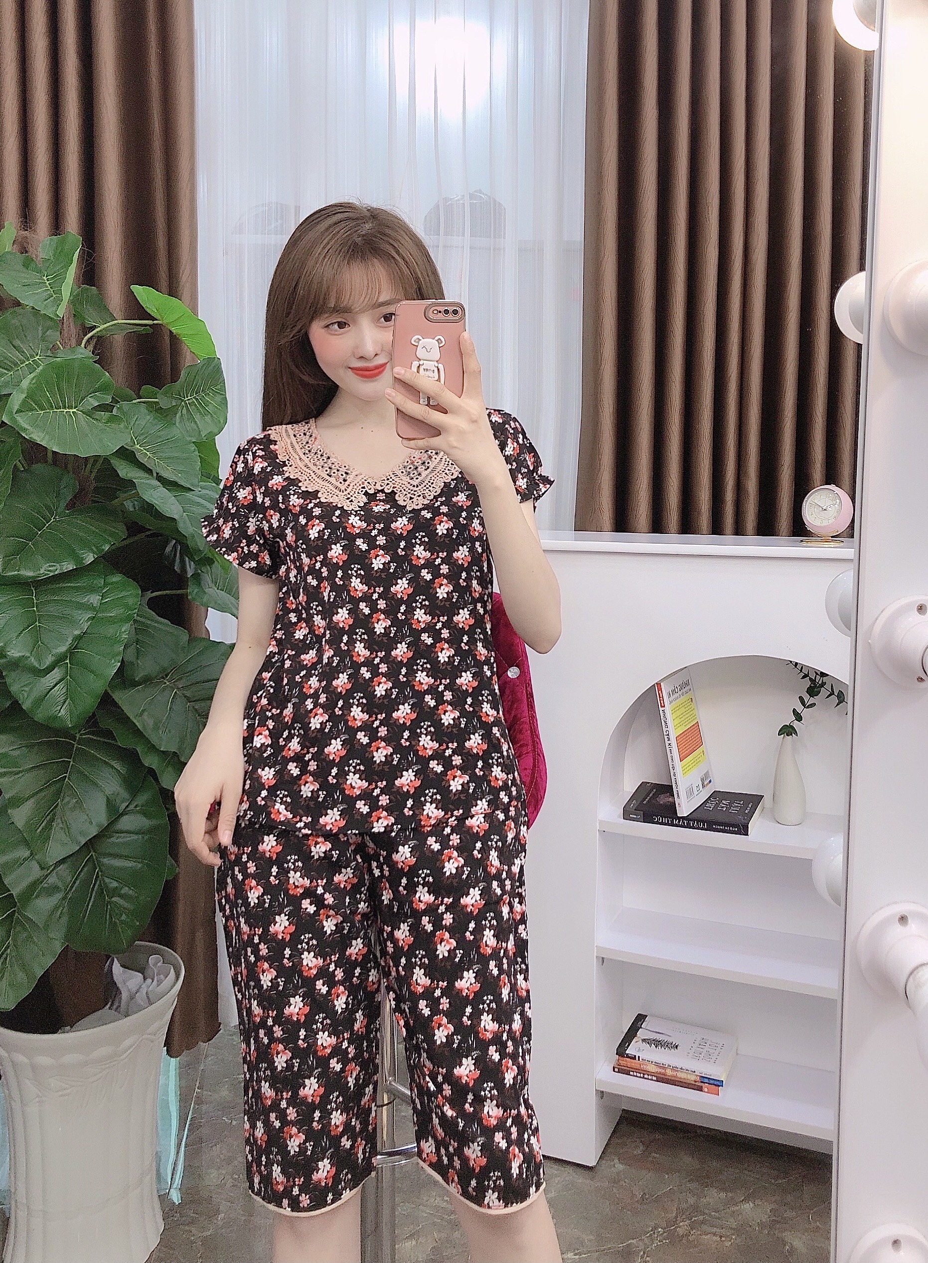 ĐỒ BỘ NỮ MẶC NHÀ FORM QUẦN LỬNG CHẤT LỤA NK MỀM MÁT XỊN XÒ