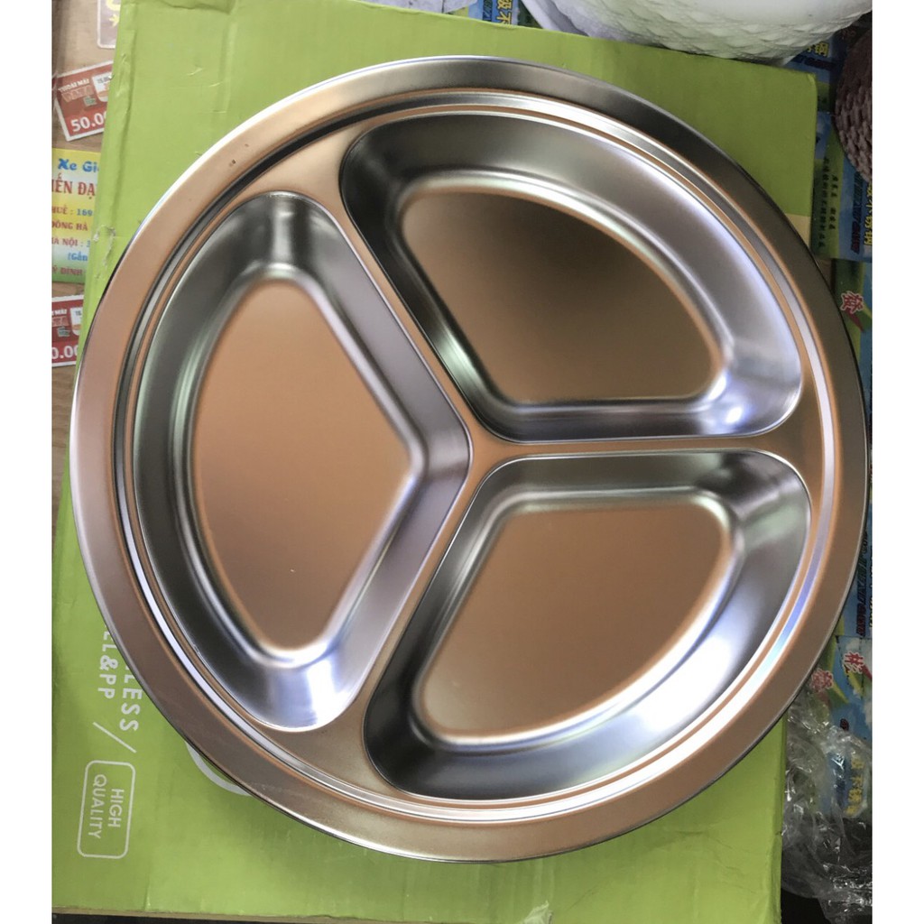 Khay phần inox 3 ngăn
