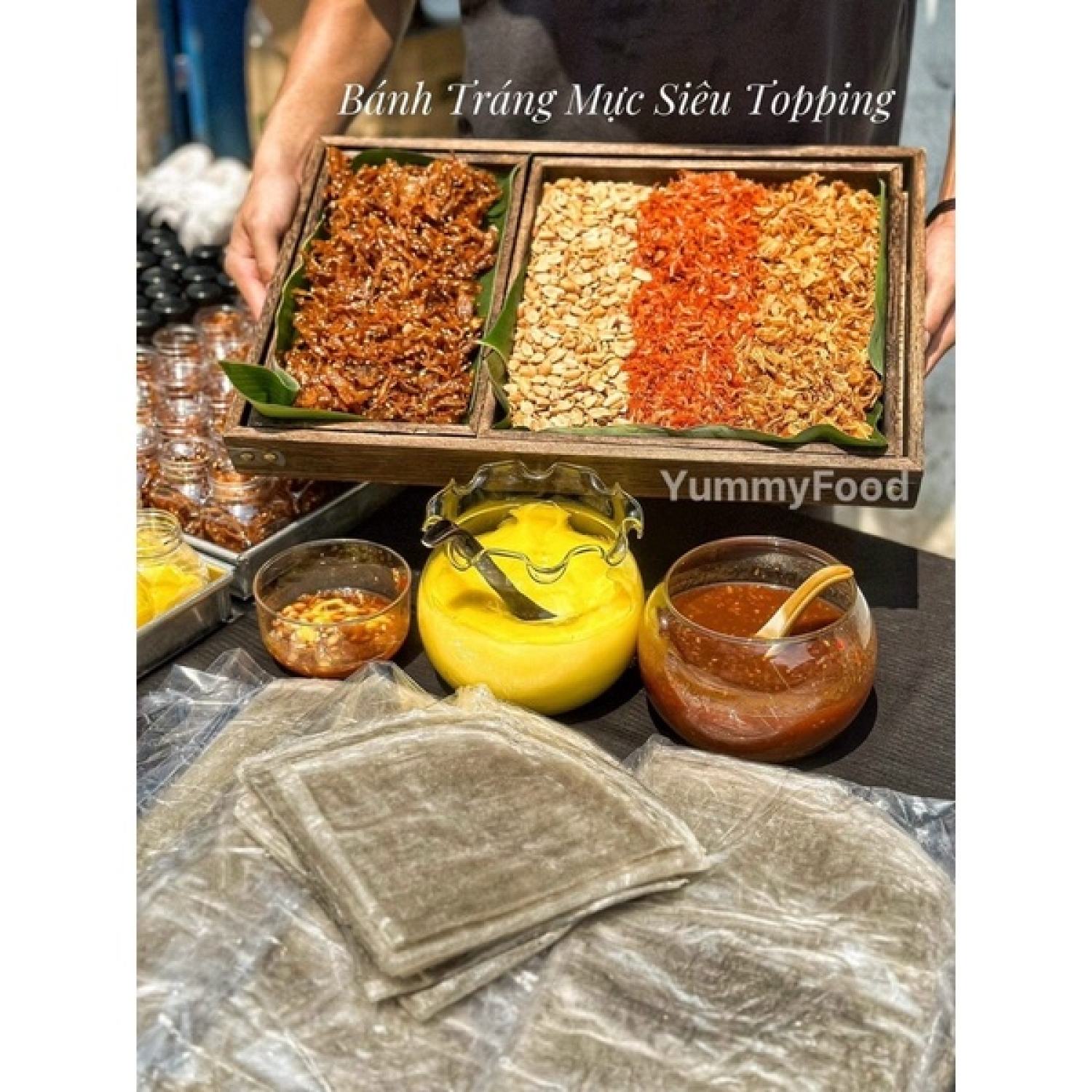 Bánh Tráng Cuốn Mực Xé Rim Mắm Me (Set 430-450gr)