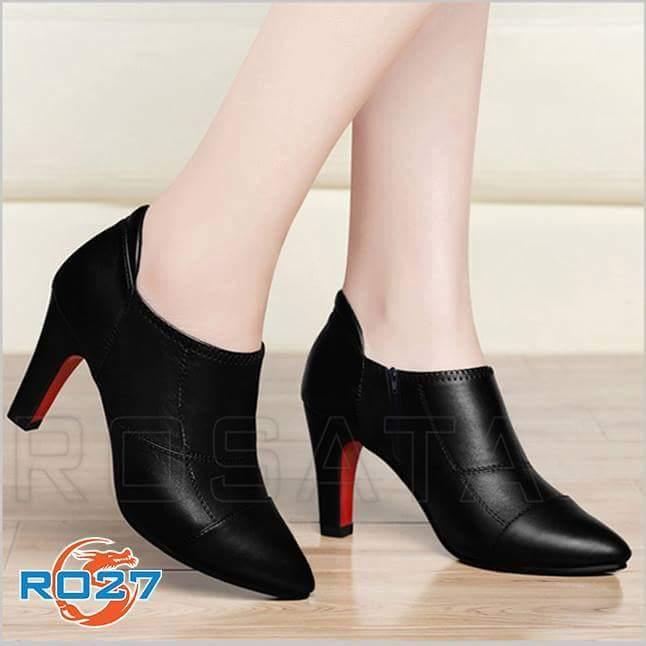 GIÀY BOOT NỮ ROSATA RO27 - GIÀY BOOT NỮ THẤP CỔ 7CM SANG TRỌNG