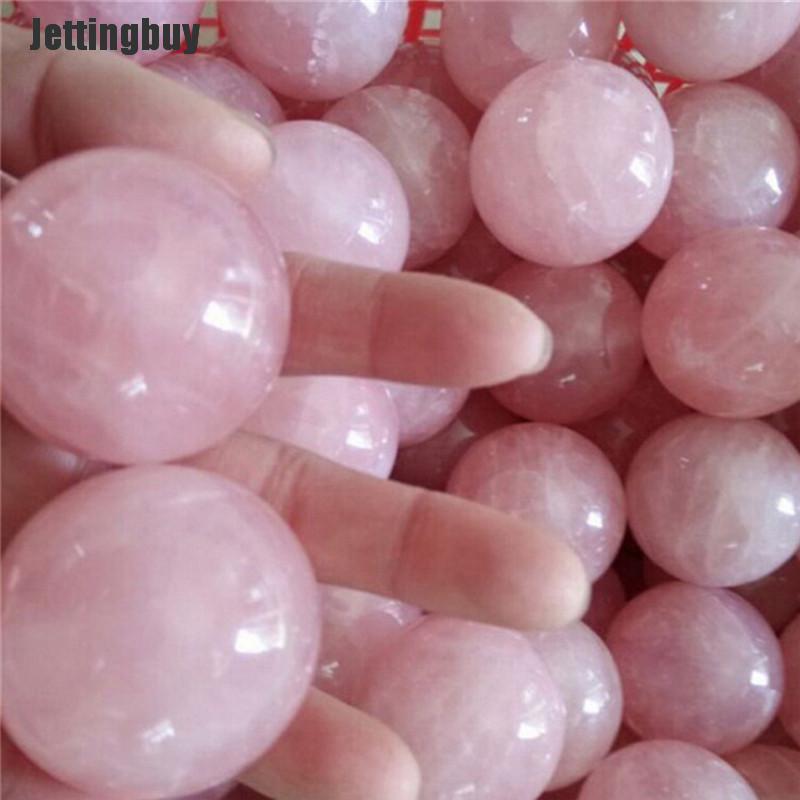 Jettingbuy 1pc Healing Crystal Natural Pink Rose Quartz Gemstone Ball Divination Sphere 20mm