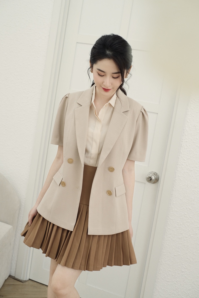 BEAUTEBYV - Áo blazer nữ tay xếp bồng Danlee