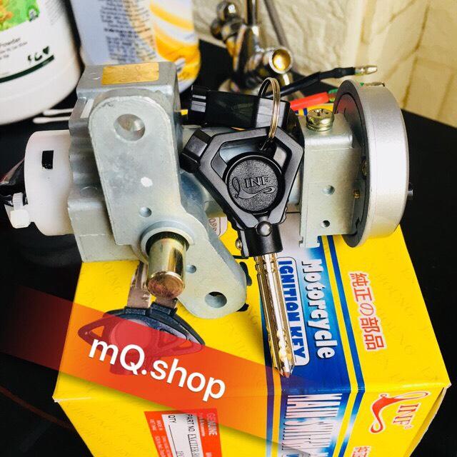 Bộ ổ khoá xe máy Exxiter 135 5số  (Khóa Điện + Yên 8 cạnh)