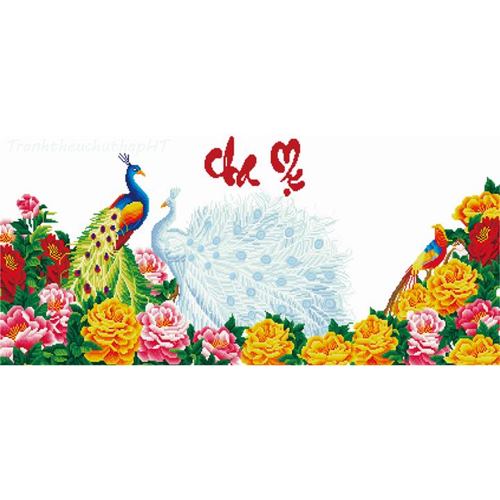 [HCM]Tranh đính đá cha mẹ VS059 - tự đính