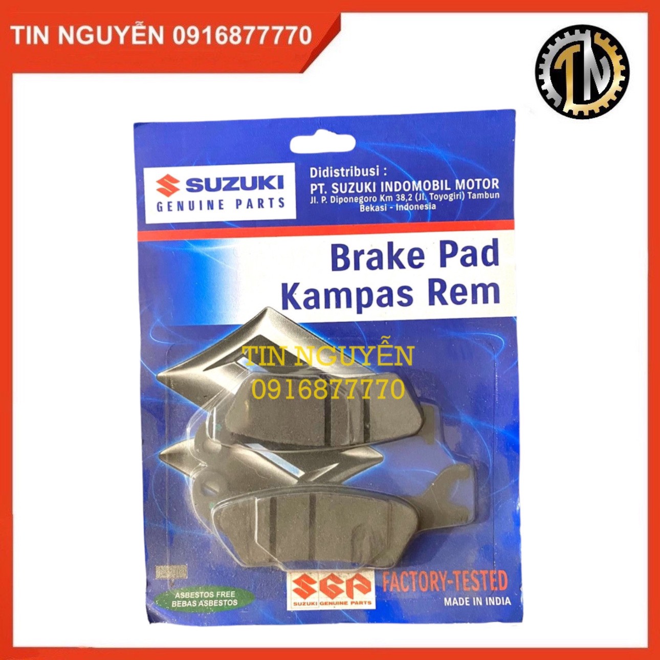 Bố thắng trước xe Satria - Raider fi chính hãng Suzuki
