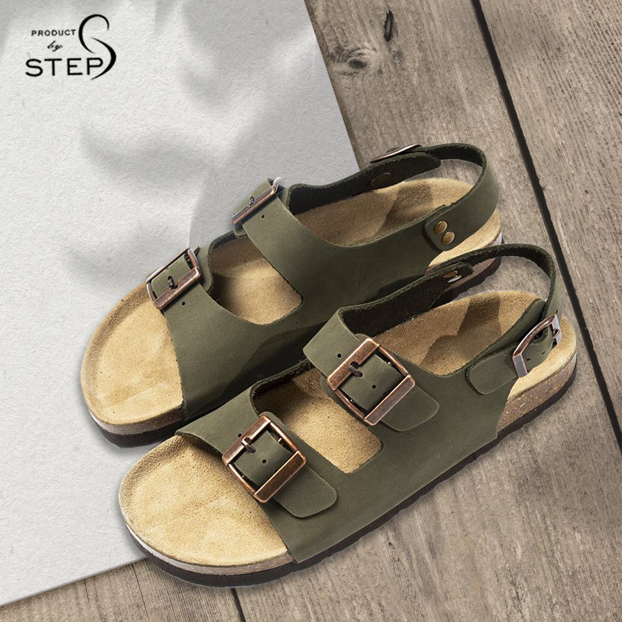 [HCM][Sanldal] Giày đế trấu Da thật quai 2 khoá (Size 35-45)
