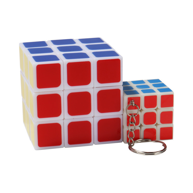 3x3 Rubik's toy with small Rubik's Cube keychain creative thinking training children's Cube puzzle toy-square Rubik's Cube