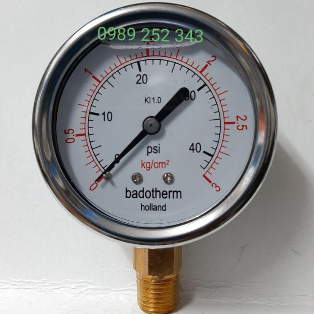 Đồng hồ Dầu phi 63 chân đứng ren 13mm