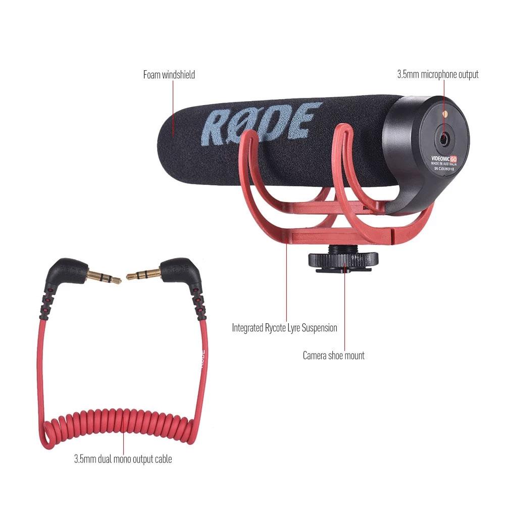 Micro Shotgun cho máy ảnh, máy quay Rode VideoMic GO