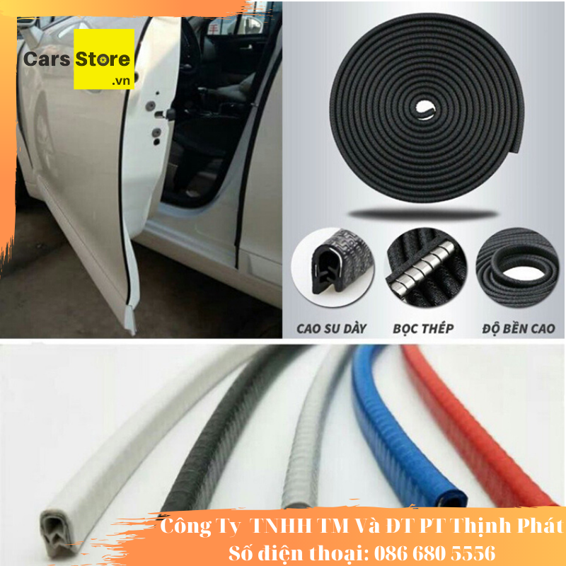 Nẹp cao su chữ U lõi thép trang trí và chống xước nẹp viền cánh cửa ô tô 1 mét dài