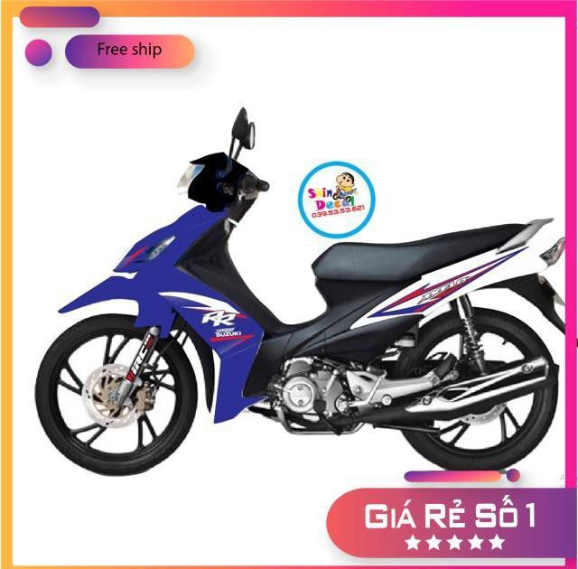Tem rời xe Axelo RR trắng xanh