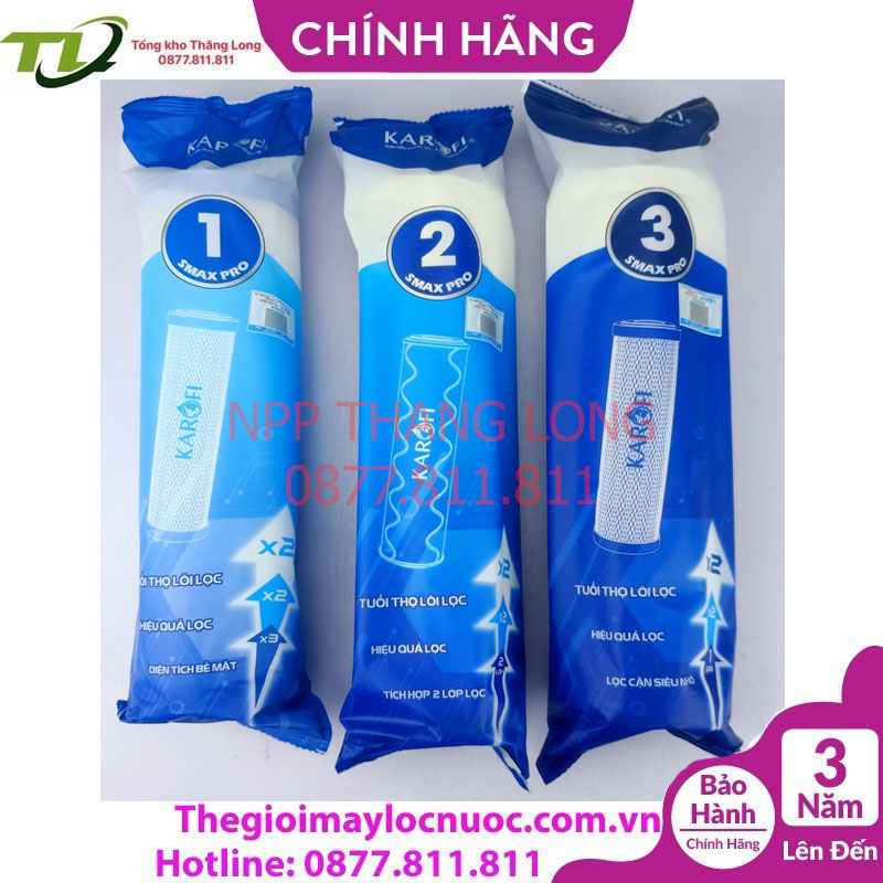 Bộ lõi lọc smax pro 1,2,3 karofi: lọc vượt trội - nhân 2 hiệu quả