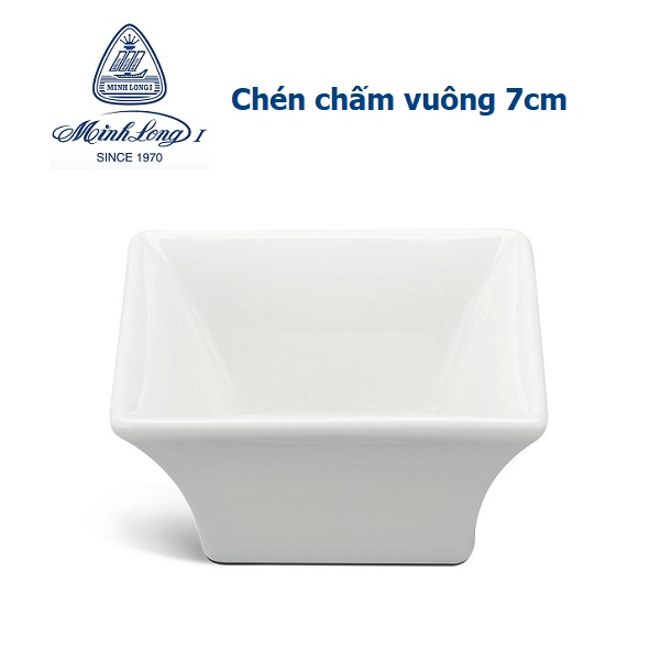 Chén đựng nước chấm vuông gốm sứ Minh Long - chén đựng nước chấm gốm sứ minh long
