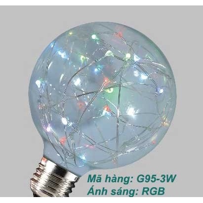 Bóng đèn led Edison G95 3w đổi màu, ánh sáng em dịu, tiết kiệm