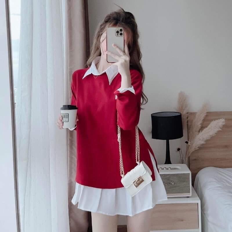 SIÊU PHẨM SÉT VÁY GILE ĐỎ CỰC ĐẸP