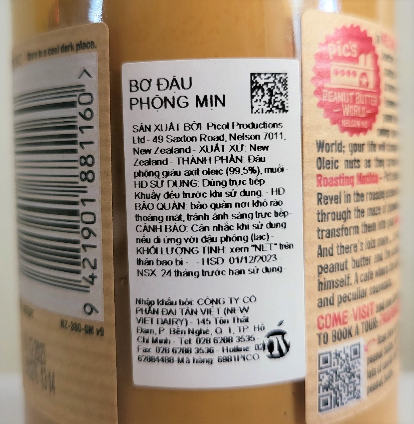 [Lọ 380g – NẮP ĐỎ] BƠ ĐẬU PHỘNG MỊN [New Zealand] PICS Peanut Butter Smooth (nvt)