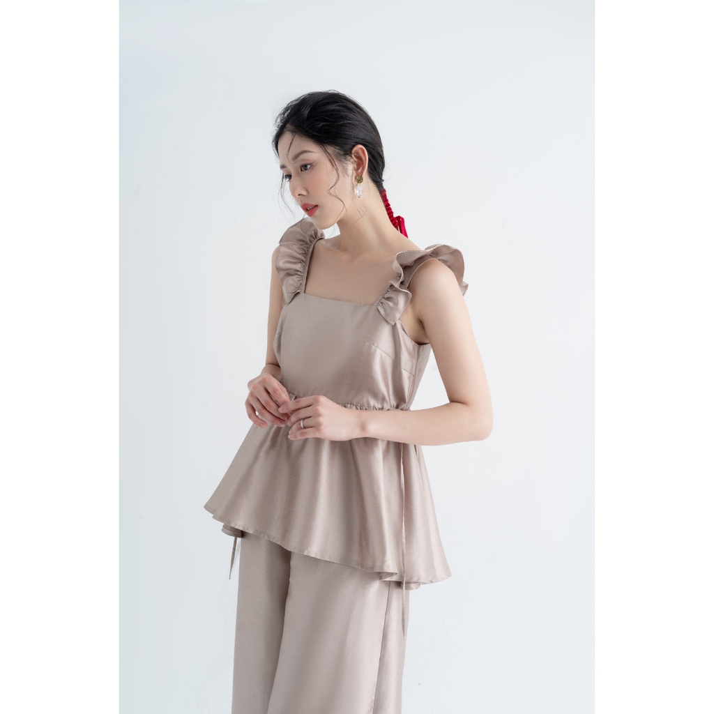 Bộ lụa hai dây nhún bèo Ý Vân - Đing Đang