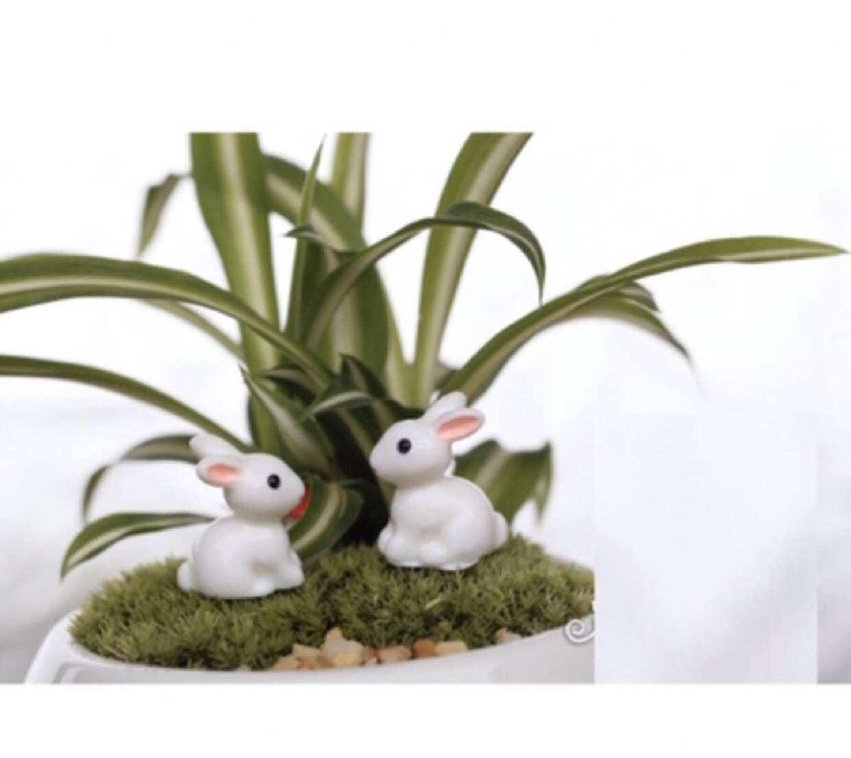 Phụ kiện thỏ ngọc trang trí tiểu cảnh (2 con)